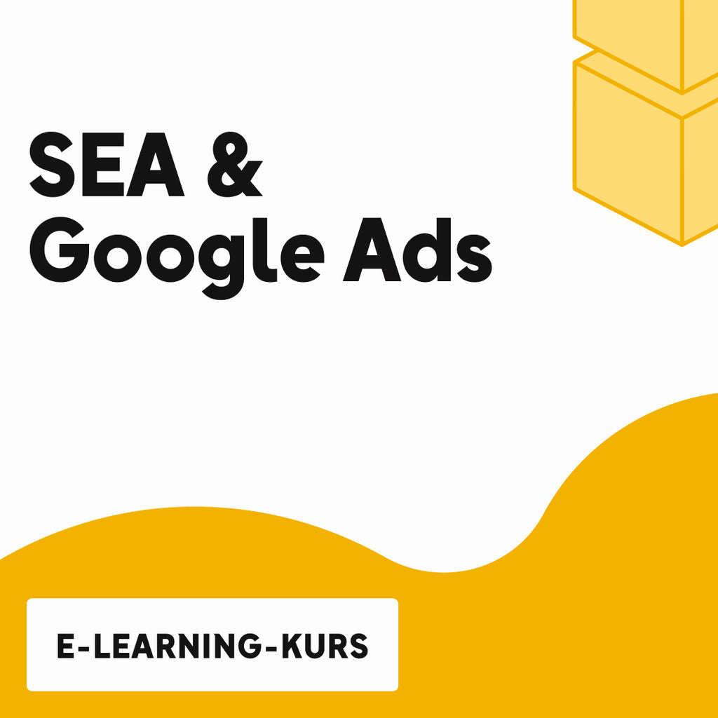 SEA & Google Ads Online-Kurs Cover von OMR Academy, effektive Suchmaschinenwerbung und AdWords-Nutzung.