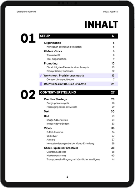 Social Ads mit KI – OMR Report Kompakt