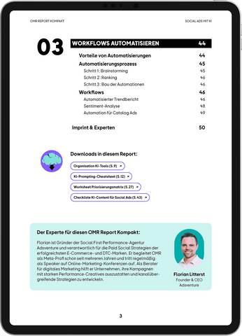 Social Ads mit KI – OMR Report Kompakt