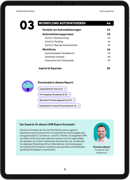 Social Ads mit KI – OMR Report Kompakt